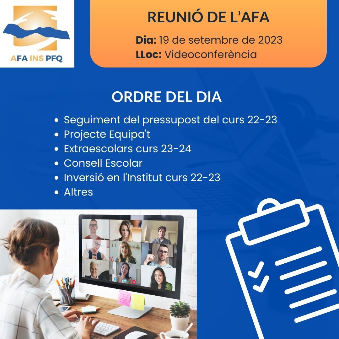 PROPERA REUNIÓ DE L’AFA PER VIDEOCONFERÈNCIA